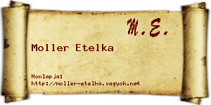 Moller Etelka névjegykártya